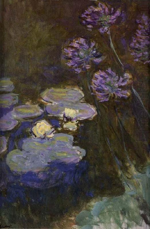 Water Lilies and Agapanthus Lilies, Claude Monet